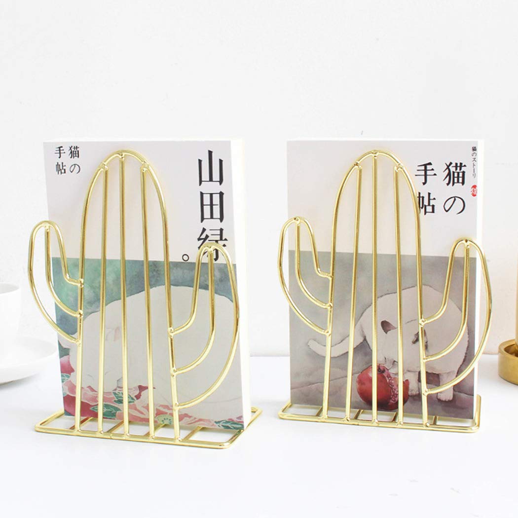 SIPLIV Creative Minimalist Style Bookends Metal Adjustable Books Holder Stand Book Rack Desk