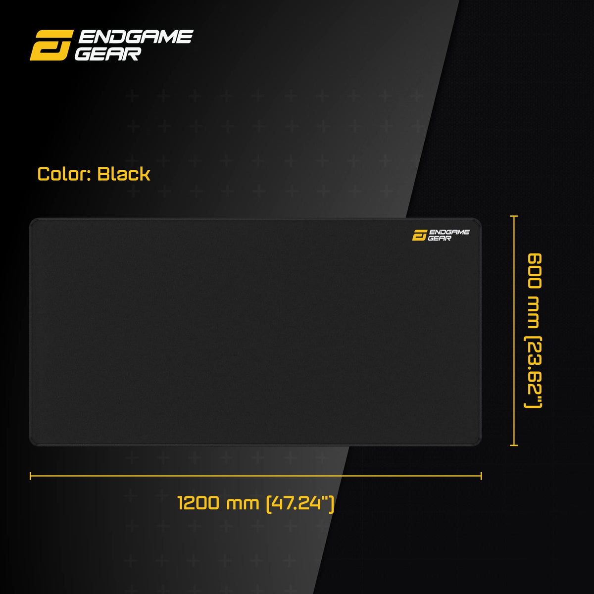 ENDGAME GEAR MPJ 1200 Desk-Mat Gaming Mouse Pad, Nonslip Desk Pad, Size 47.2" x 23.6", Black