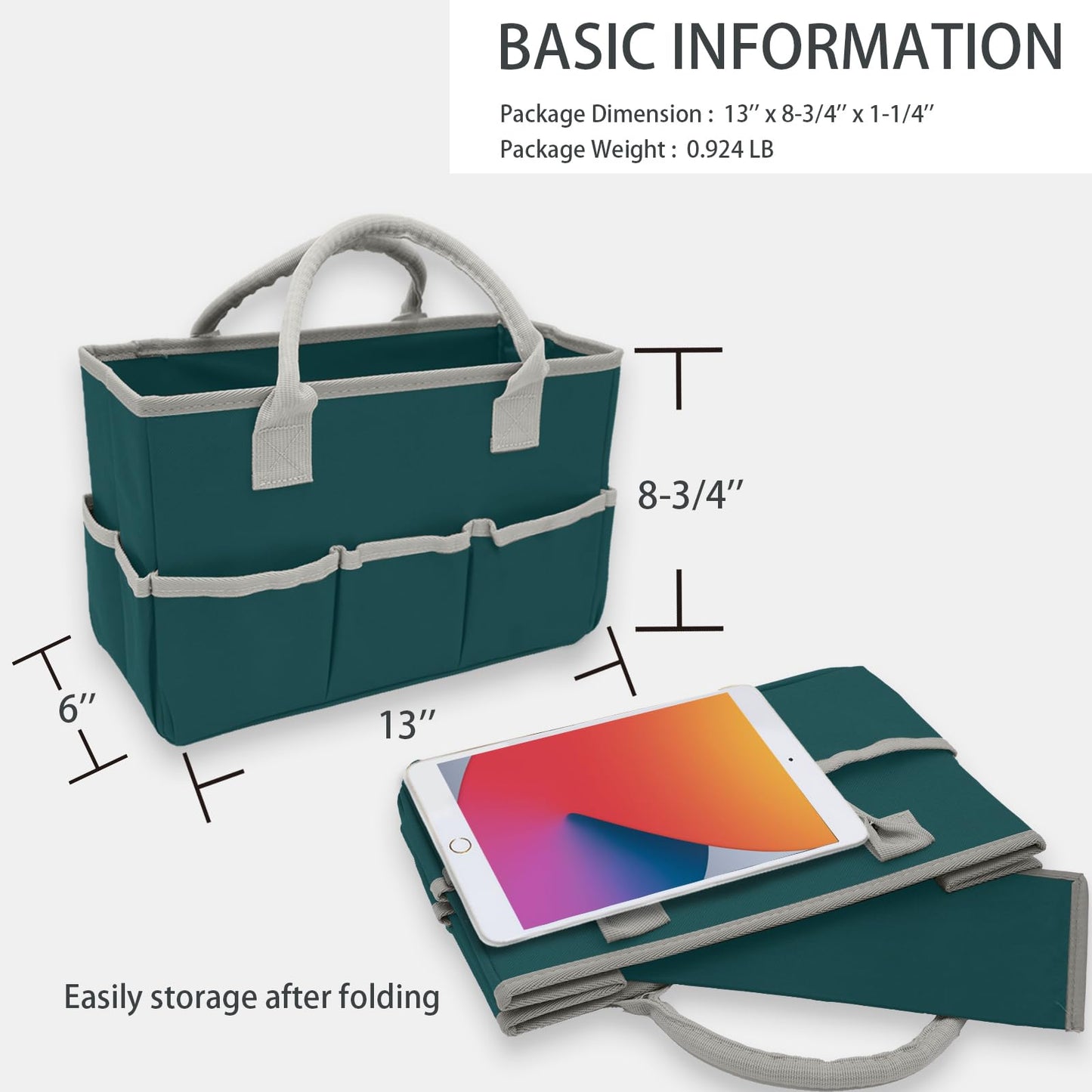 Cupohus Art Organizer Craft Storage Tote Bag with Pockets and Hadles, Oxford Fabric Carrying Caddy