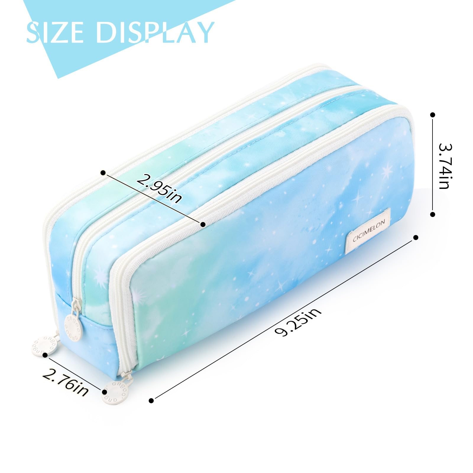 CICIMELON Large Capacity Pencil Case 3 Compartment Pouch Pen Bag for School Teen Girl Boy Men Women