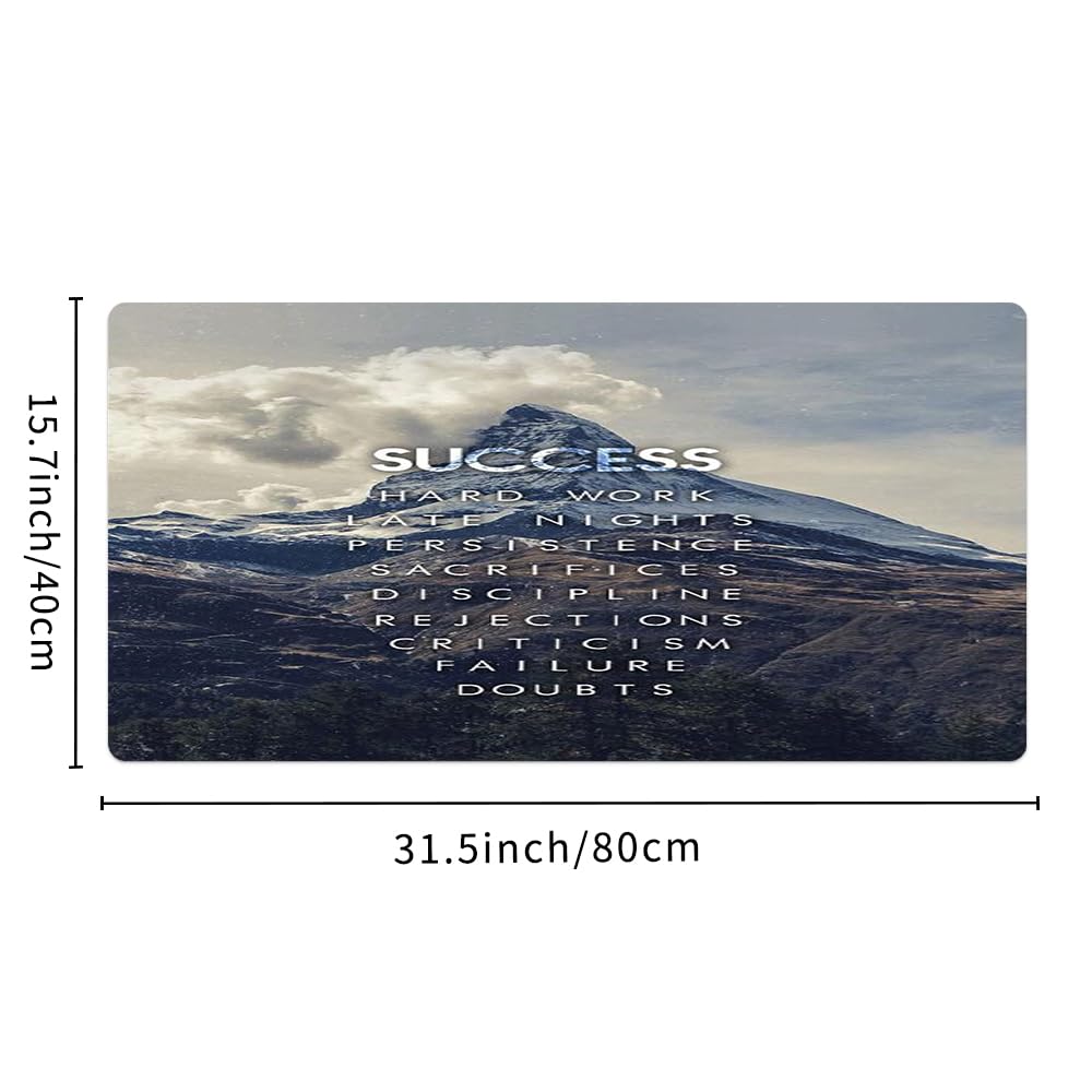 Reateforin Success Mountain Desk Mat,Inspirational Large Mouse Pad 31.5"x15.7" Extended Gaming