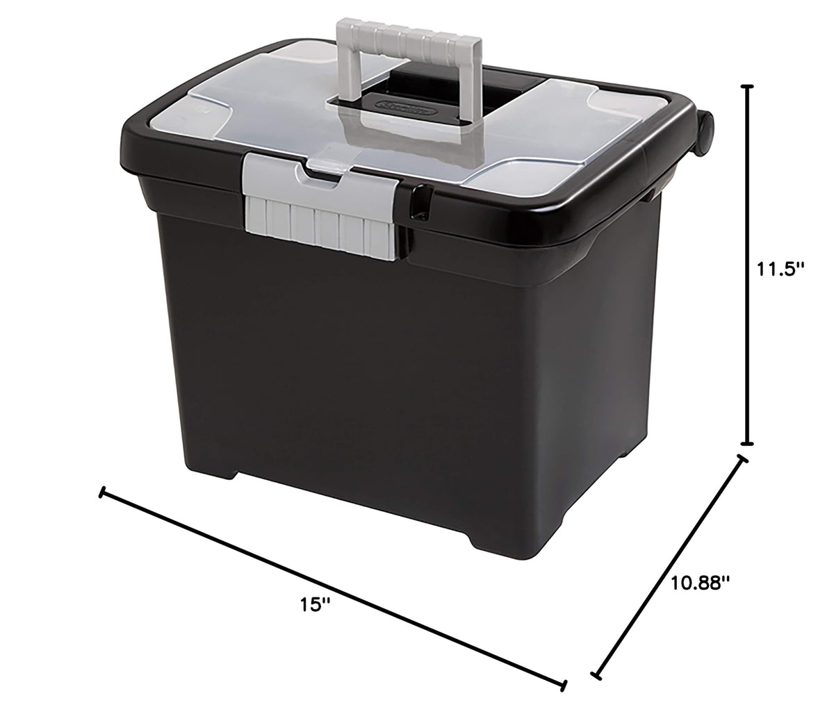 STERILITE Portable File Box, Black (ST1871-9004)