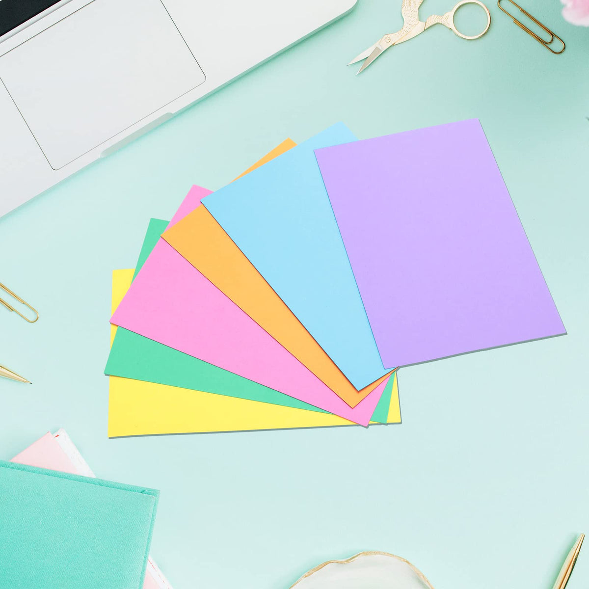 300 Pcs Blank Index Cards Thick Card Stock, 4 x 6 Inch, Bright Colors