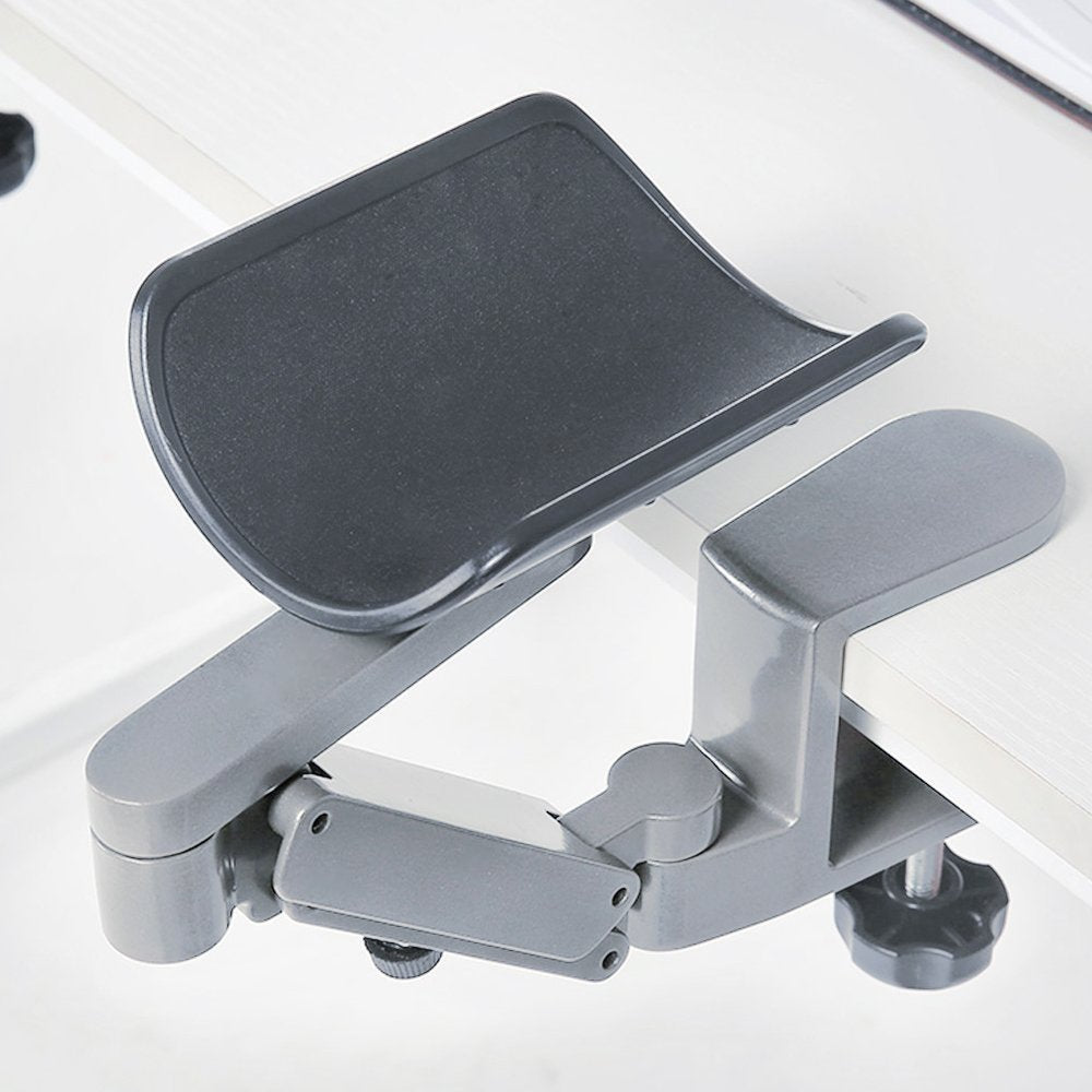 Ergonomic Arm Support for Desk Office Rotating Mouse Arm Rest Mouse Pad Clamp-On Mouse Shelf Desk