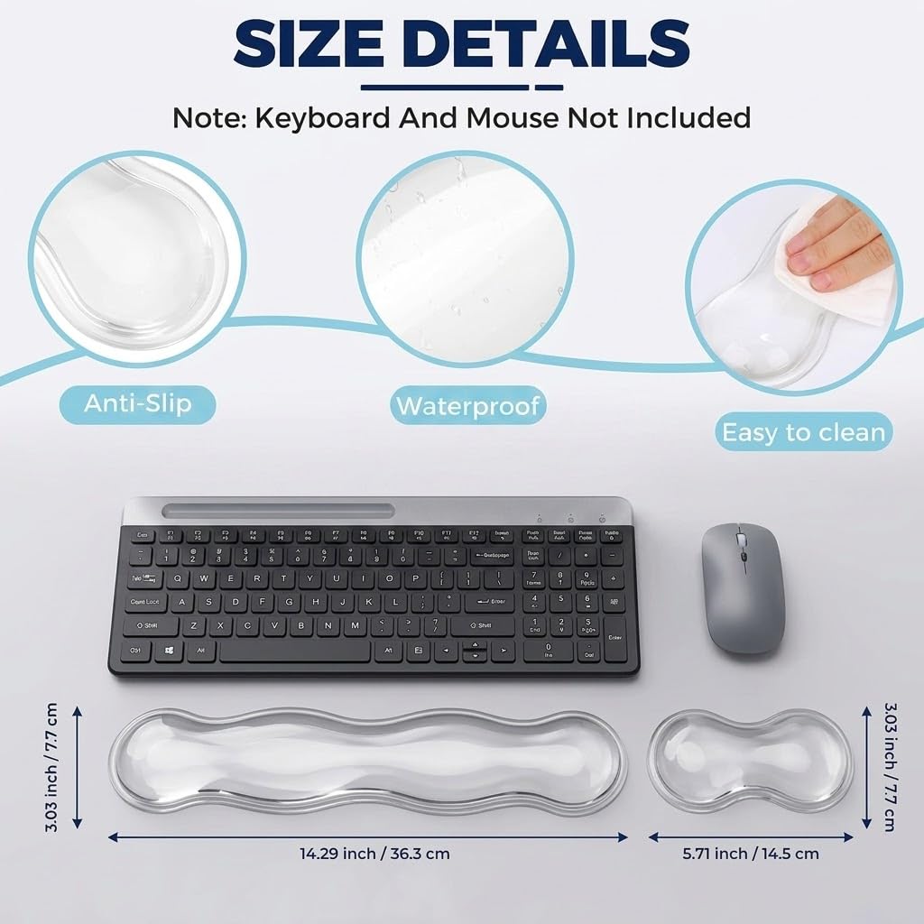 ABRONDA Gel Wrist Rest for Keyboard and Mouse, Wrist Rest for Keyboard, Mouse Wrist Support, Pain