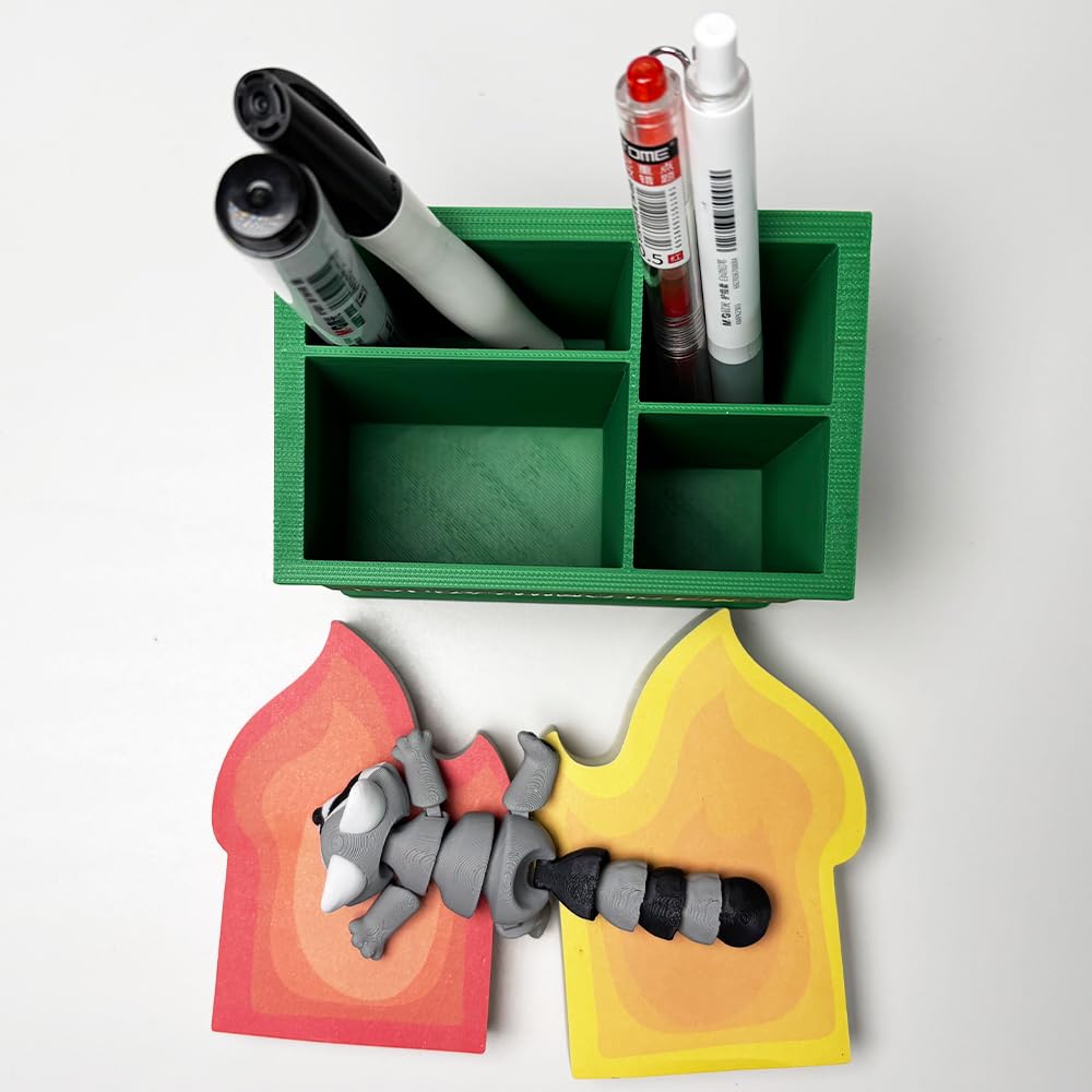 Funny Garbage Can Fire Pen Holder 300 Sticky Notes -Gag Gifts for Coworkers