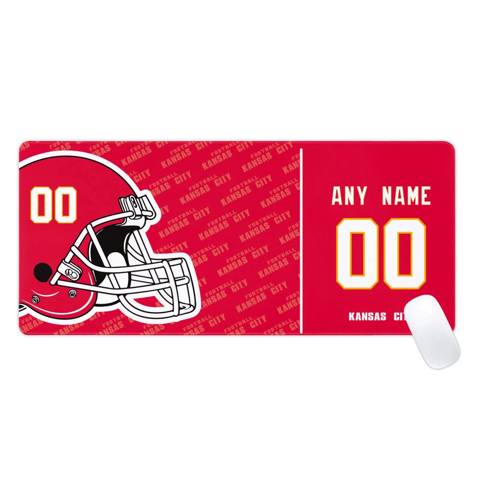 Kansas Mouse Pad Custom Any Name and Number Desk Pad for Men Women Youth Gifts