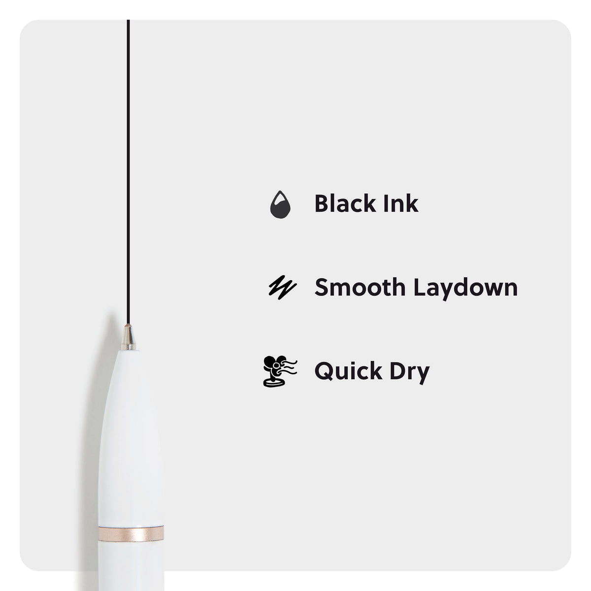 U Brands Monterey Ballpoint Pens, Set of 12, White and Rose Gold, Bold (1.0 mm) Point, Black Ink