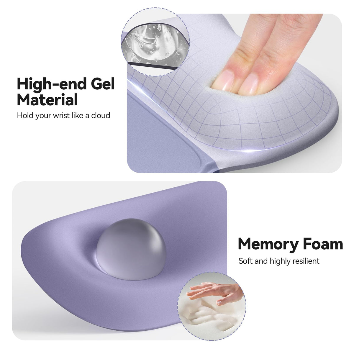 TECKNET Gel Ergonomic Mouse Pad & Keyboard Wrist Rest & Coaster