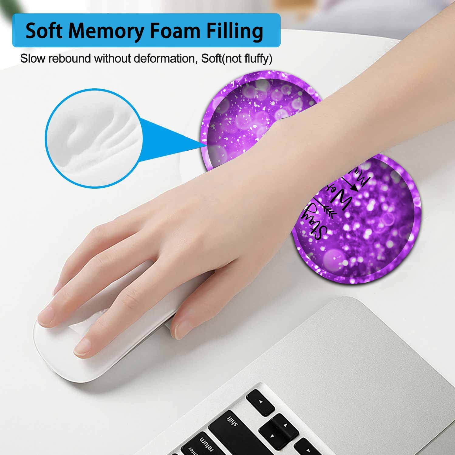 Large Mouse Pad, Extended Office Desk Pad 31.5x11.8in, Ergonomic Memory Foam Mouse Wrist Rest