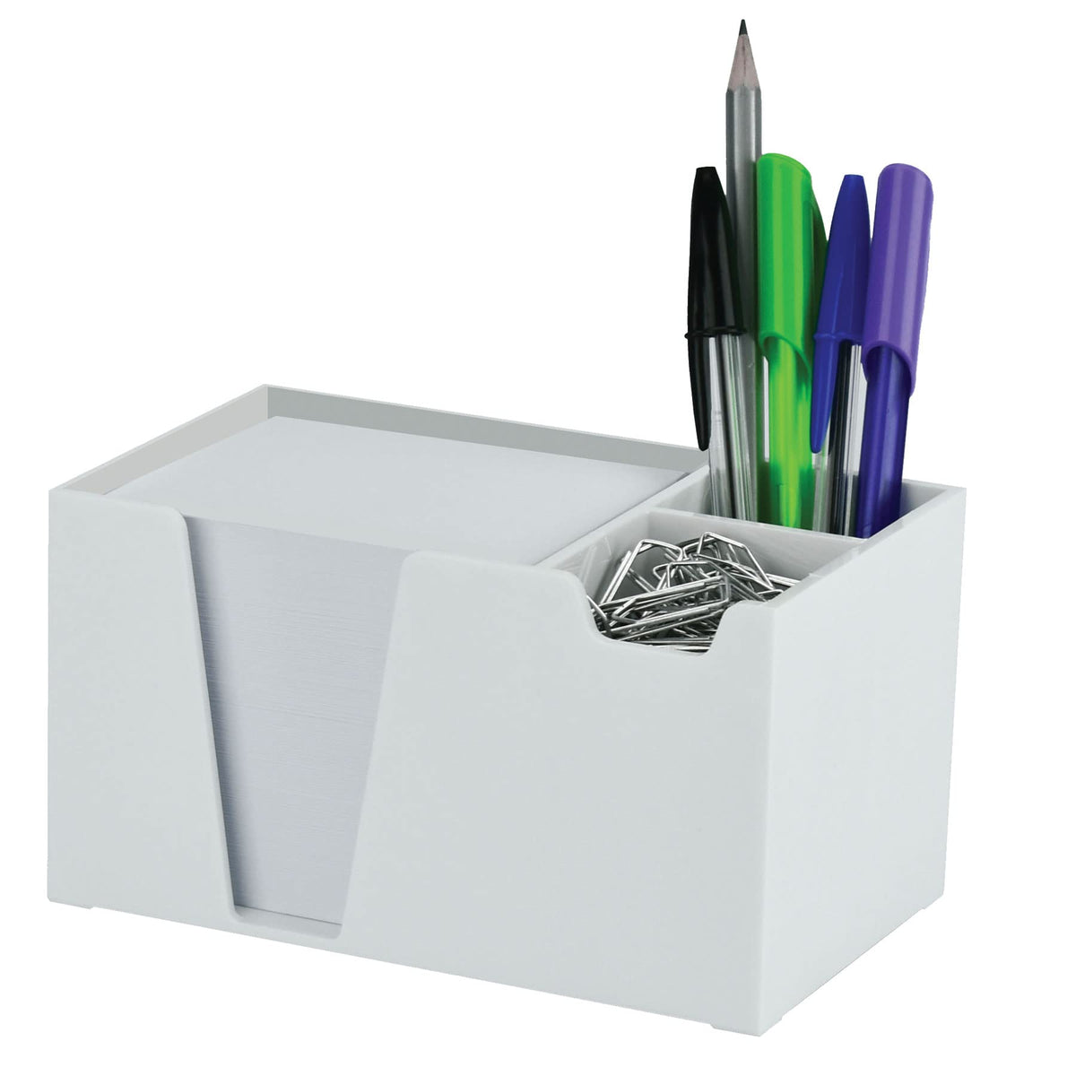 Acrimet Desktop Organizer Pencil, Pen, Paper, Clip, Caddy Holder (Plastic) (White Paper Included)
