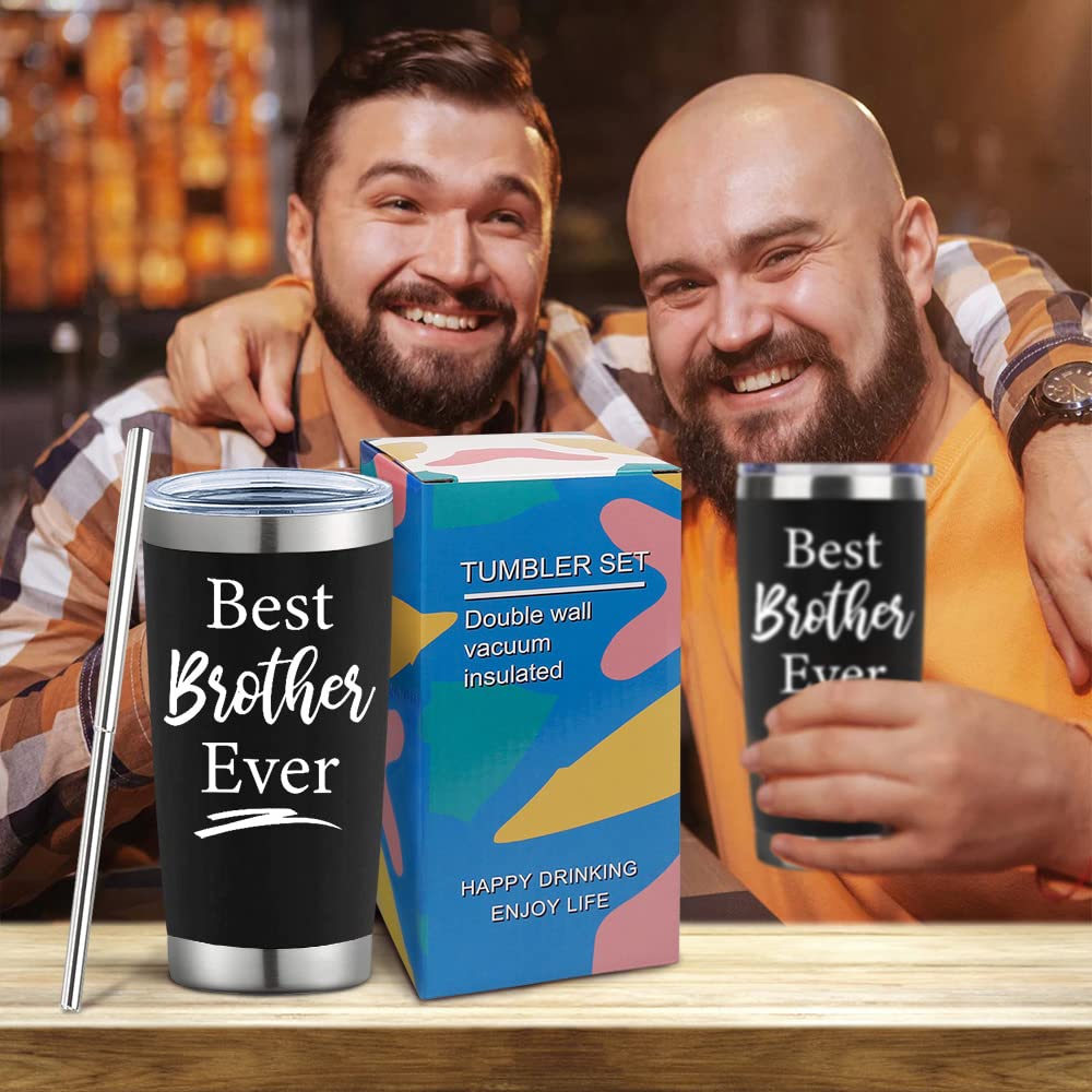 Brother Gifts From Sister Birthday Gift For Brother 20oz Black Best Brother Ever Wine Tumbler