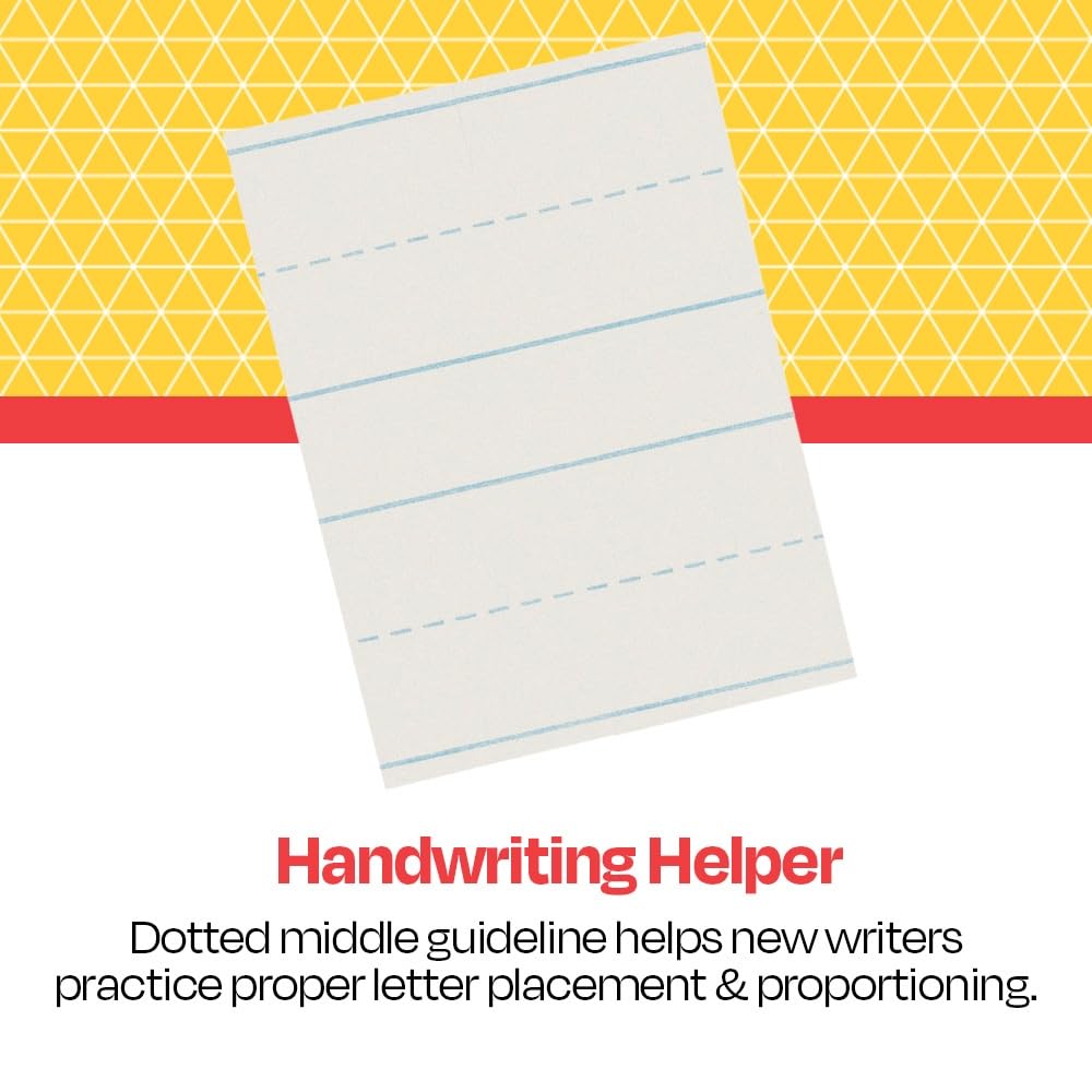 School Smart Skip-A-Line Ruled Writing Paper, 3/4 Inch Ruled Long Way, 11 x 8-1/2 Inches, 500 Sheets