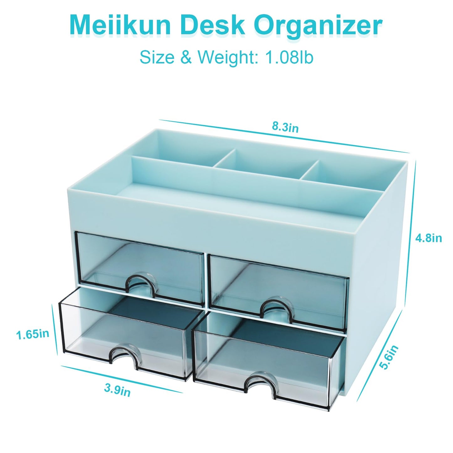 Meiikun Desk Organizer, Office Organizer with Drawer, Desk Accessories & Workspace Organizers, Pen