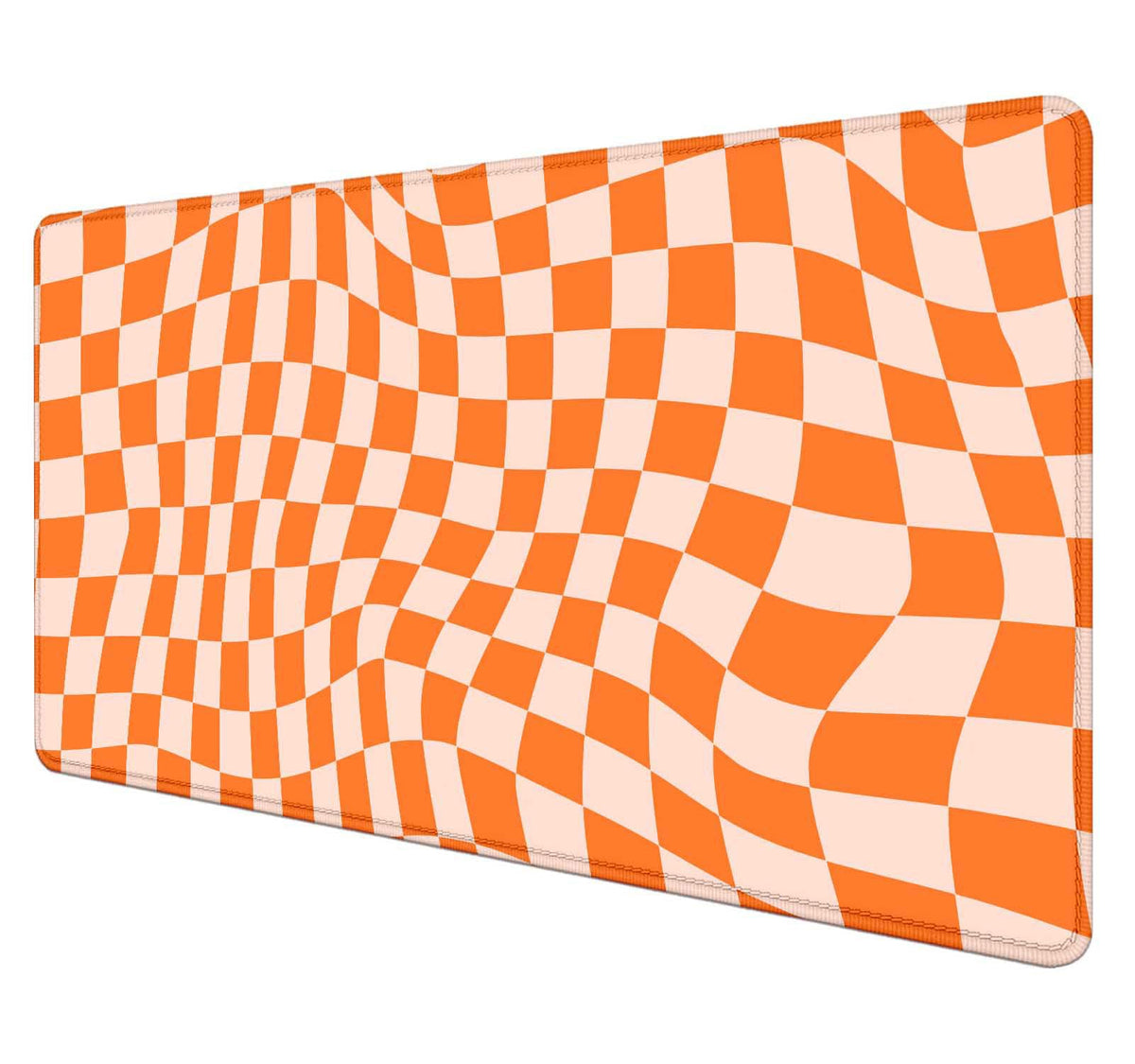 SXCKANG Orange Checkered Large Mouse Pad, Boho Pink Desk Mat Pad, Extended Kawaii Mousepad Stitched