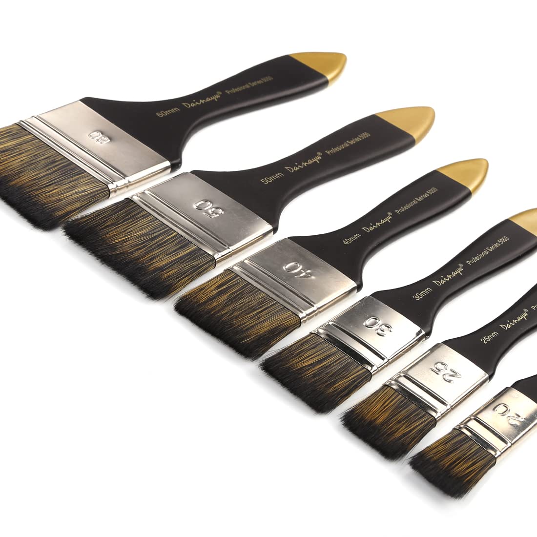 Dainayw Artist Flat Paint Brush-Large Wash Brushes Set for Gesso, Varnishes, Acrylic Painting