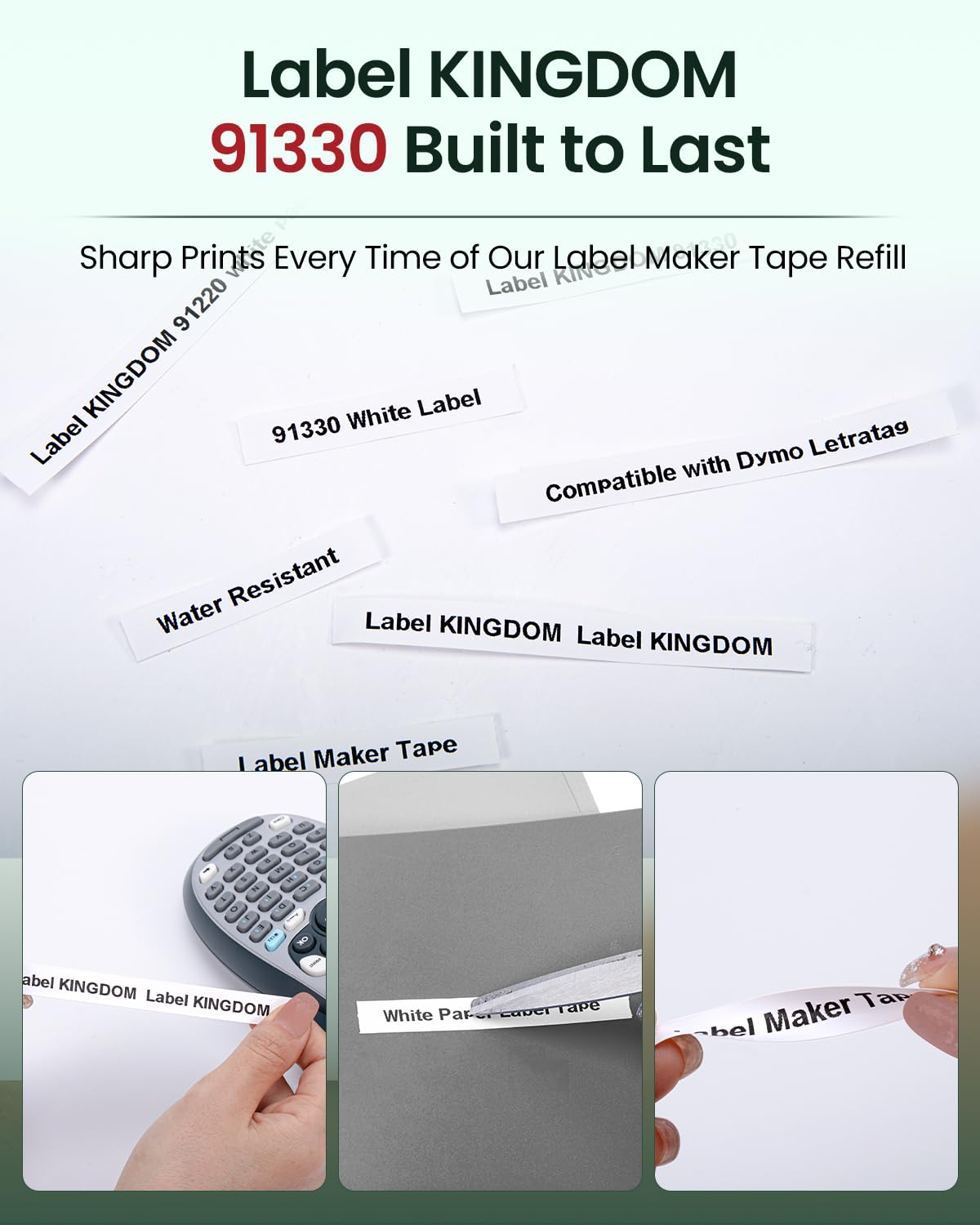 6-Pack 91330 Compatible with Dymo LetraTag Label Tape Refills