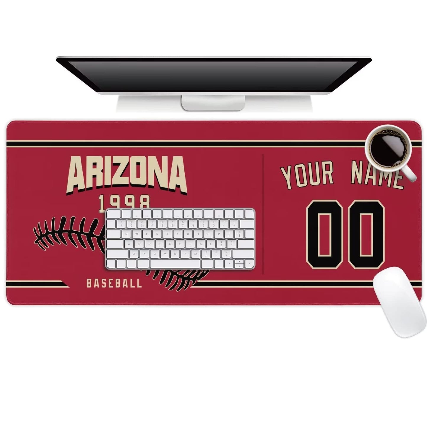 Arizona Mouse Pad Custom Any Name and Number Personalized Desk Pad for Men Women Youth Gifts