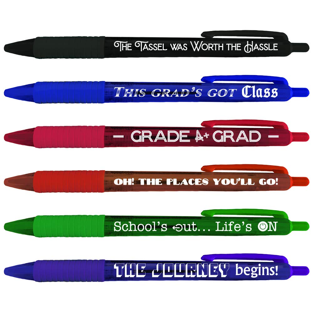 Greeting Pen 12 Translucent Graduation Pen Set, 3 Designs 46022