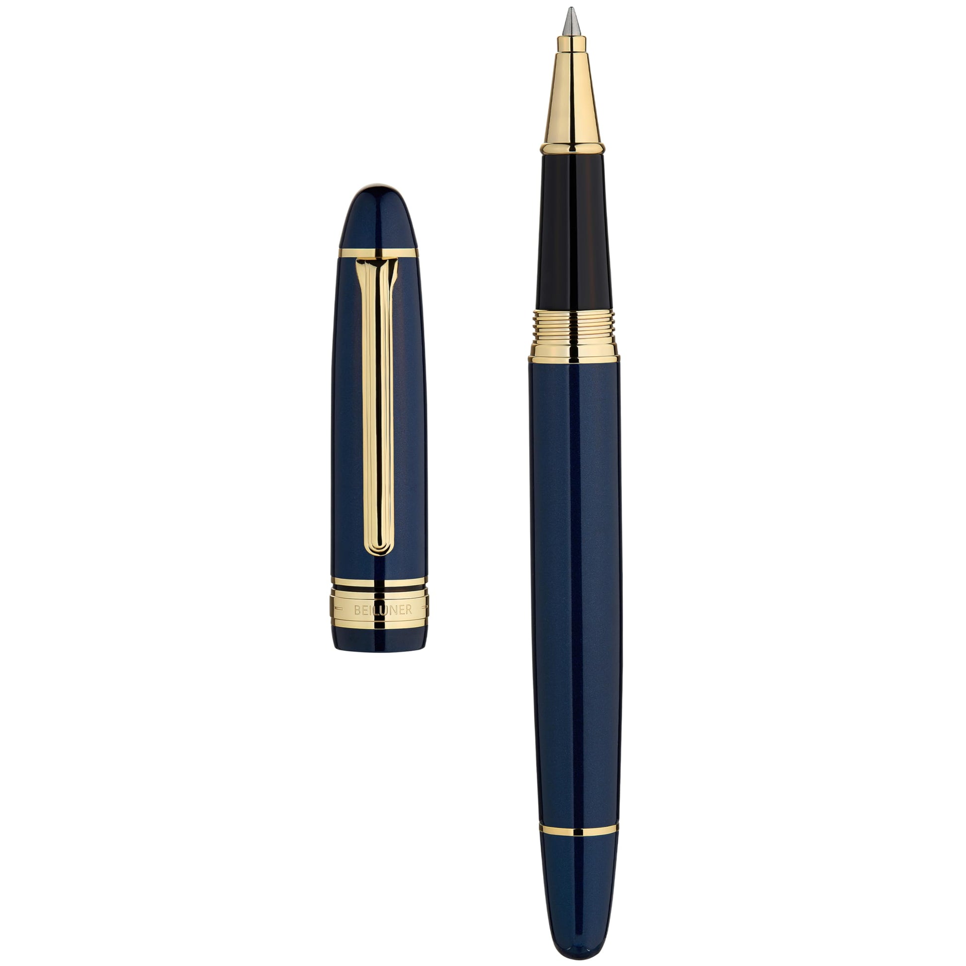 BEILUNER 319 Piano Blue Lacquer Rollerball-Luxury Pen with 24K Gold
