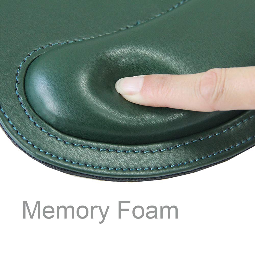 RICHEN Ergonomic PU Leather Keyboard Wrist Rest and Mouse Pad with Wrist Support, Memory Foam Set