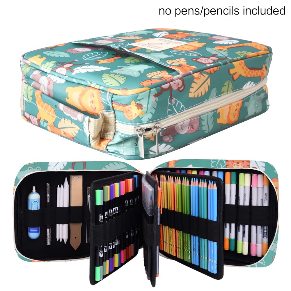 Pencil Case Holder Slot with Zipper Closure Large Capacity Pen Organizer