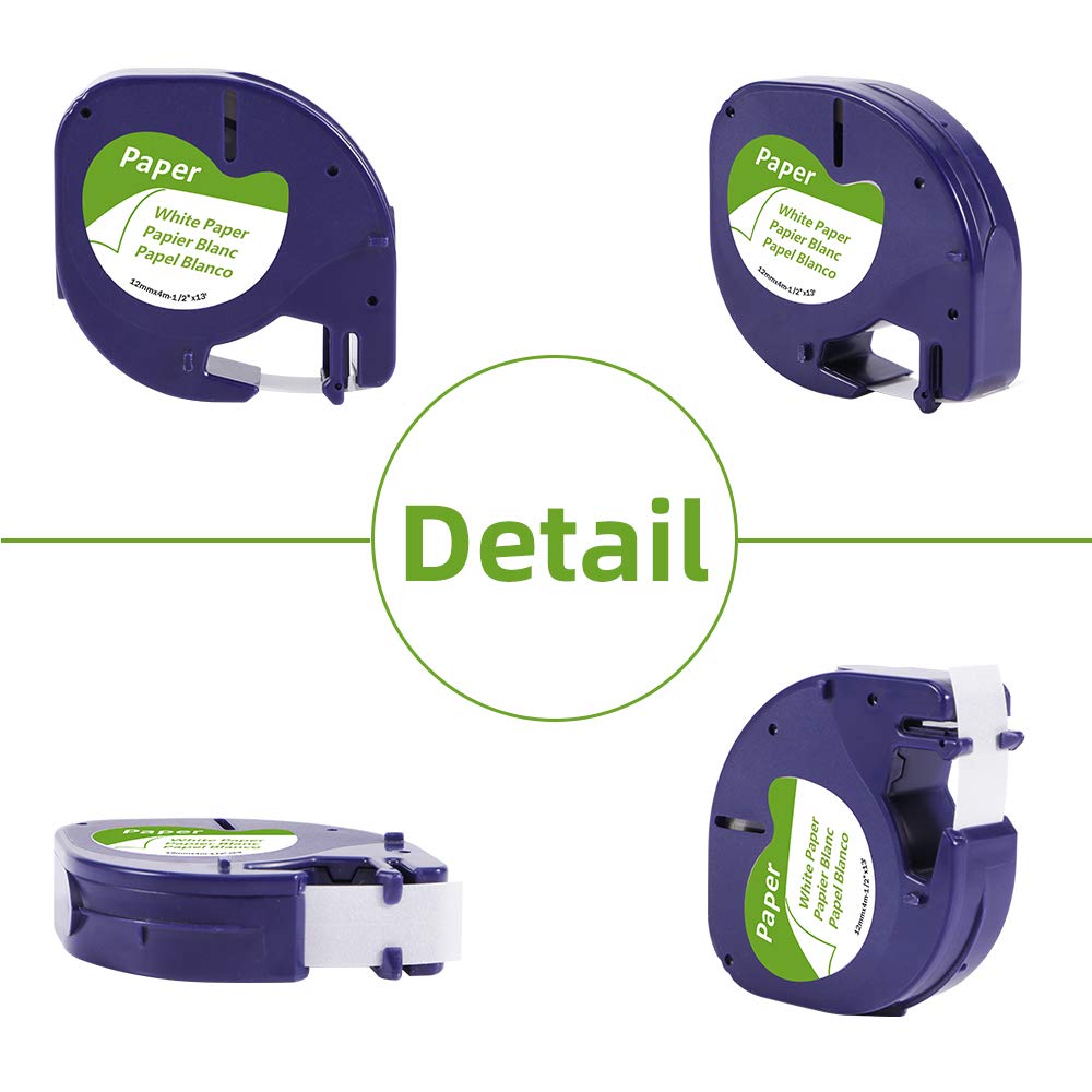 91330 White Paper Label Maker Tape Compatible with DYMO LetraTag Refills