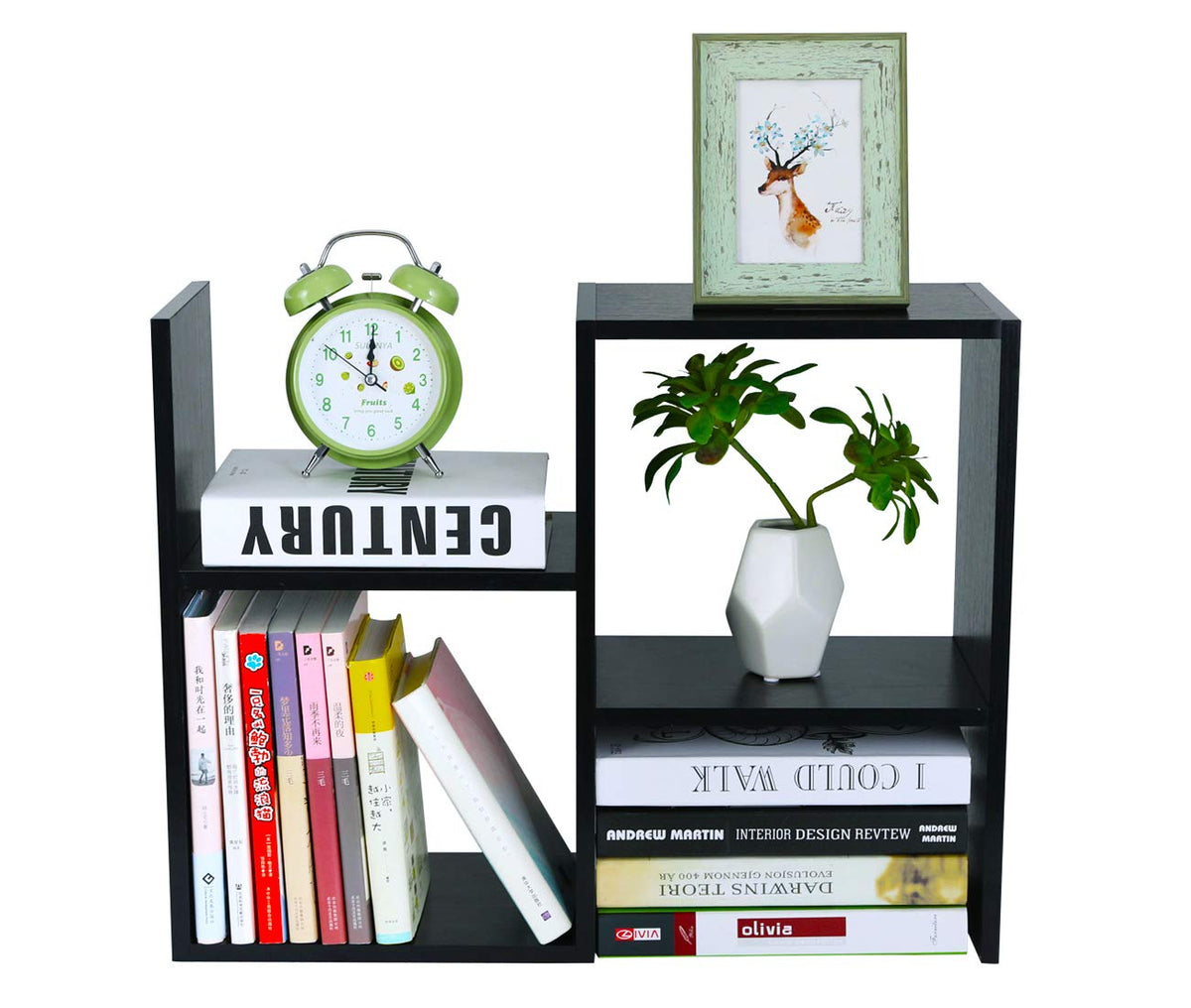 PAG-Mass Desktop Bookshelf Freestanding Wooden Countertop Bookcase Accessories Organizer Display
