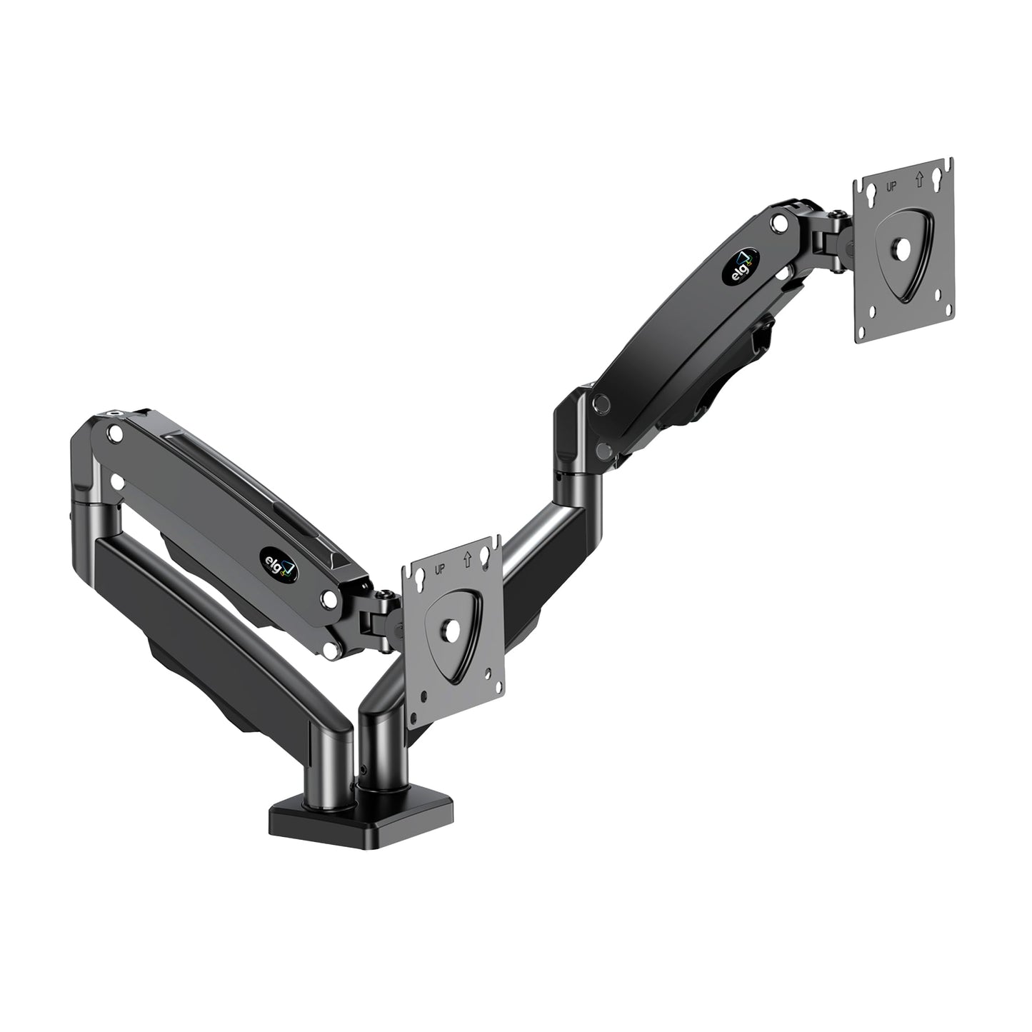 ELG Dual Monitor Stand, Gas Spring with Independent Arms, 17-35" Screens up to 19.8 lbs Each, 360°