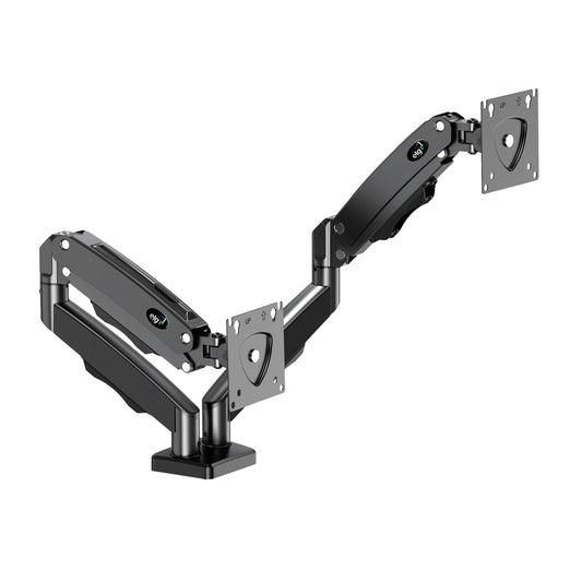 ELG Dual Monitor Stand, Gas Spring with Independent Arms, 17-35" Screens up to 19.8 lbs Each, 360°