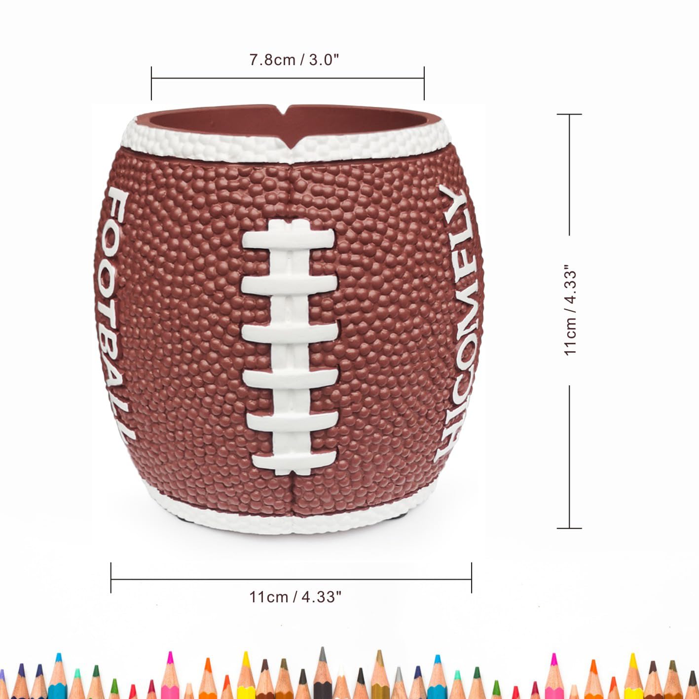 Football Pen Holder for Desk Funny Offices Decor Gifts for Boys Teacher