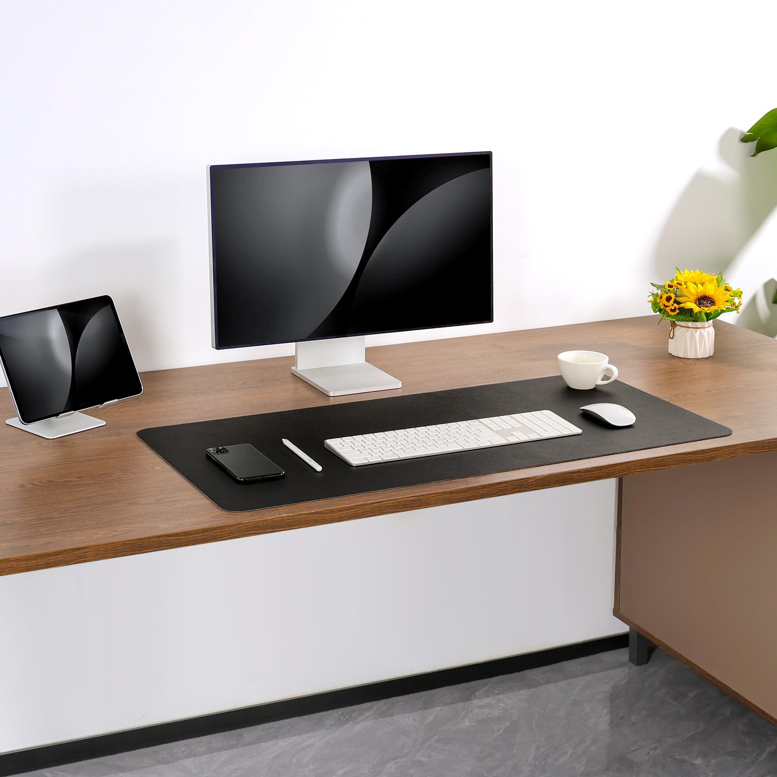Jumdast Dual Sided Desk Pad Faux Leather Desk Mat Large Mouse Pad