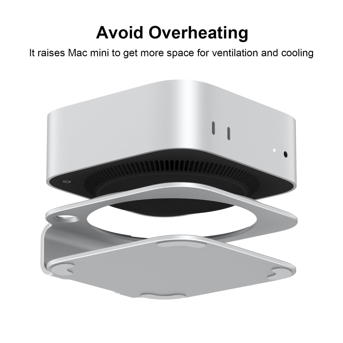 Qwiizlab Aluminum Stand for 2026 Mac mini M6/M5 Pro, Compatible with 2024 Mac mini M4/M4 Pro, Easy