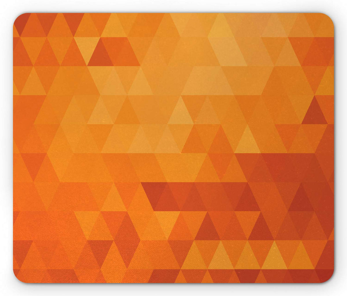 Ambesonne Orange Mouse Pad, Triangle Mosaic Shapes and Patterns with Abstract Digital Pixel Like
