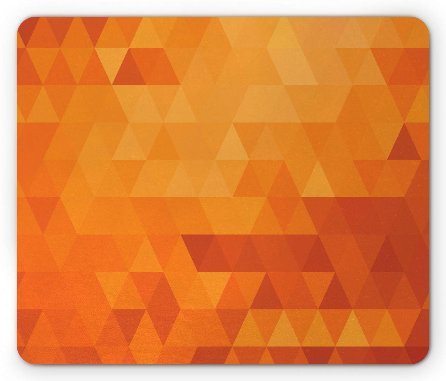 Ambesonne Orange Mouse Pad, Triangle Mosaic Shapes and Patterns with Abstract Digital Pixel Like
