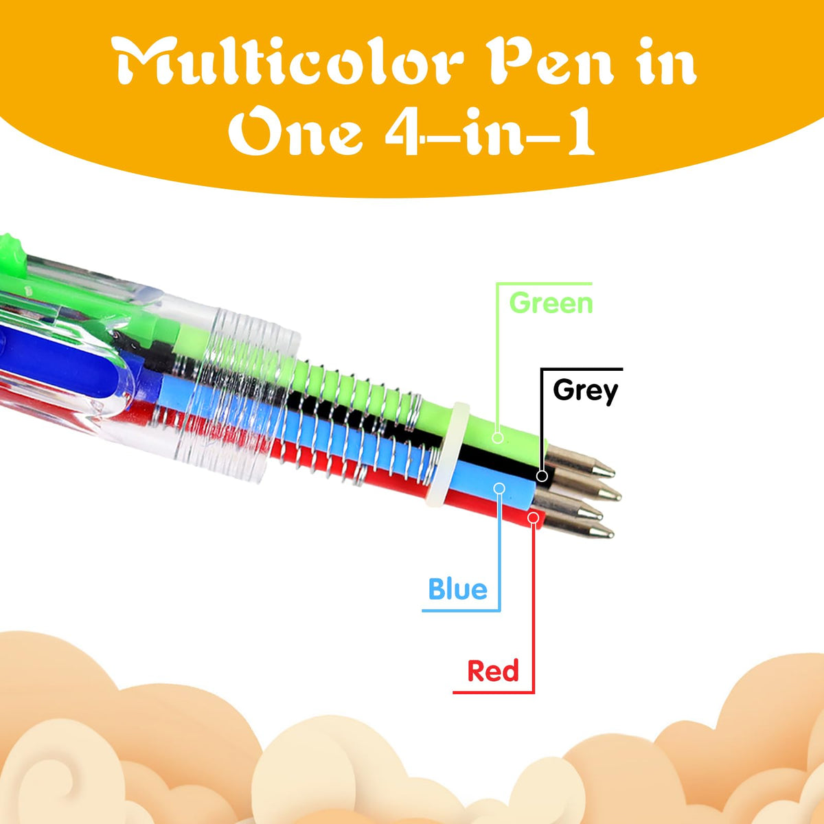35 Pcs Mini Multicolor Pens in One 4-in-1 Fun Pens Bulk Gifts Ocean Animal