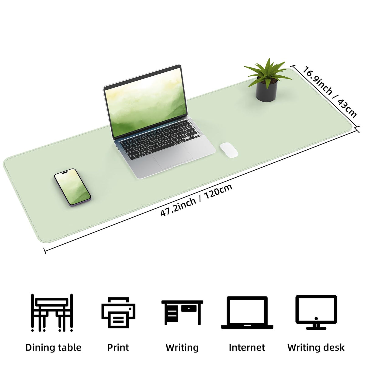 AFIING Leather Desk Pad Protector, Large Desk Mat with Natural Cork & PU Leather, Mouse Pad