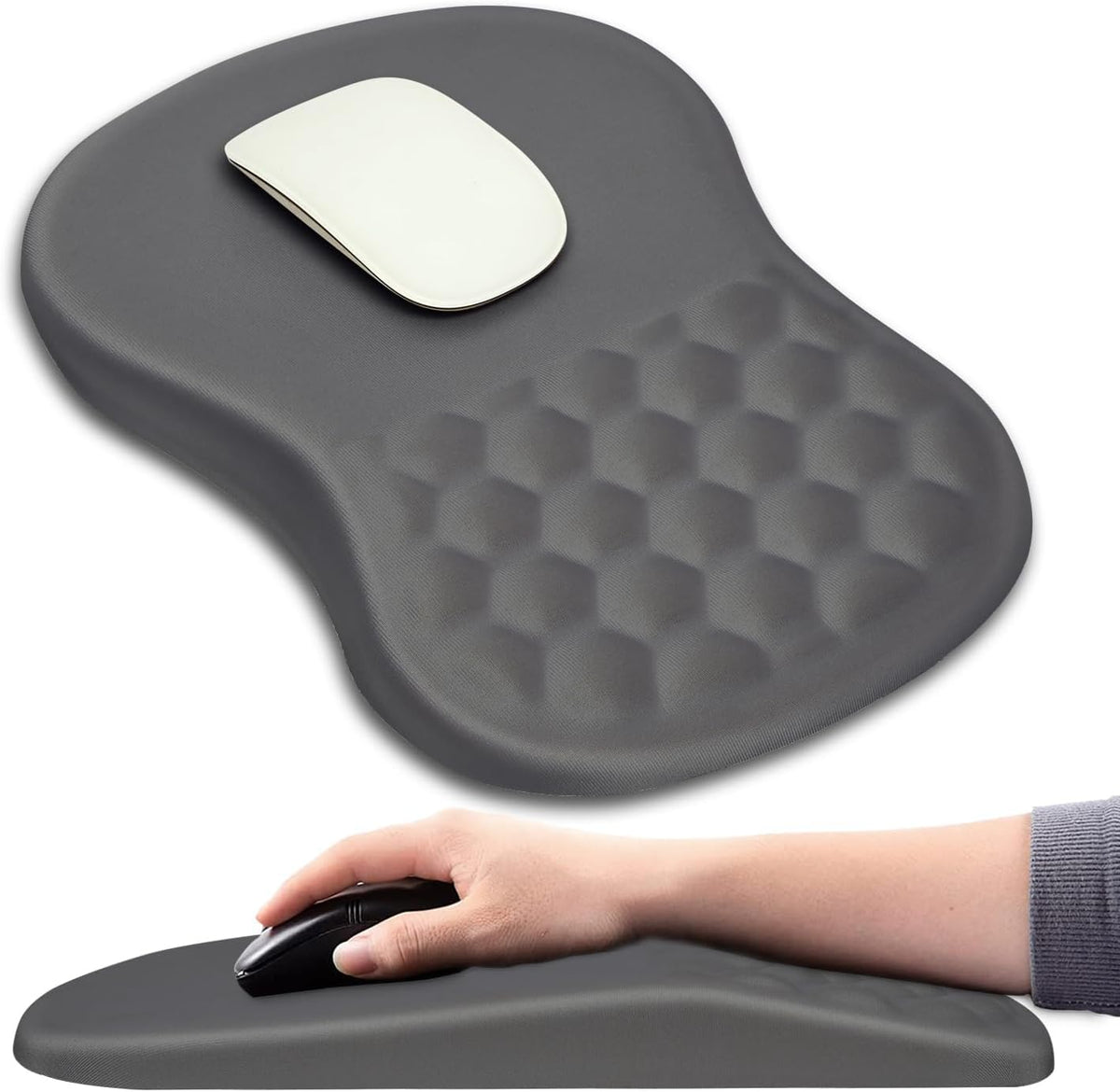 Hokafenle Ergonomic Mouse Pad Wrist Support with Massage Design, Wrist Rest Pain Relief Mousepad