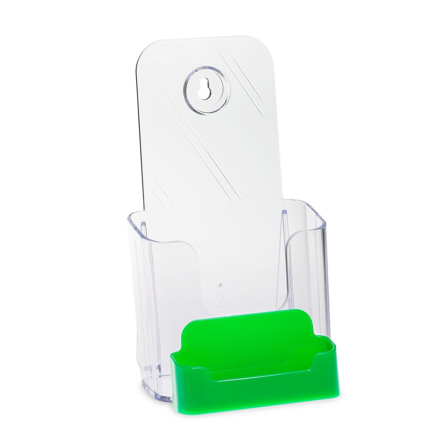 Source One 4 X 9 Inches Tri Fold Brochure Holder with Business Card Holder (1 Pack, Green Pocket)