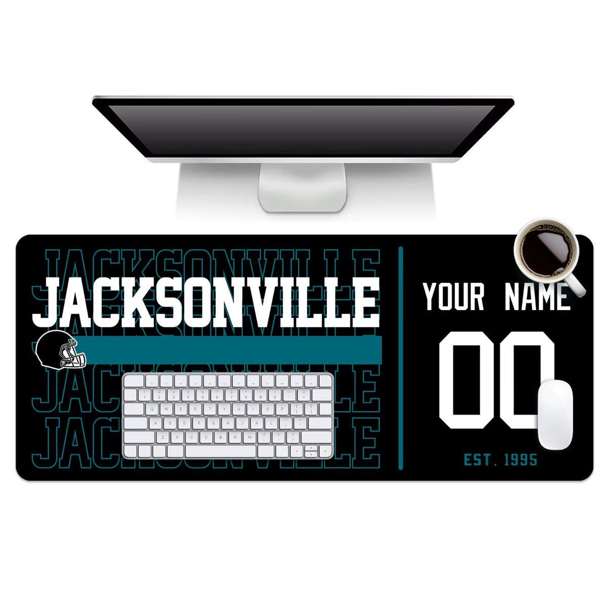 ANTKING Jacksonville Mouse Pad Custom Name and Number Desk Pad for Men Women Youth Gifts
