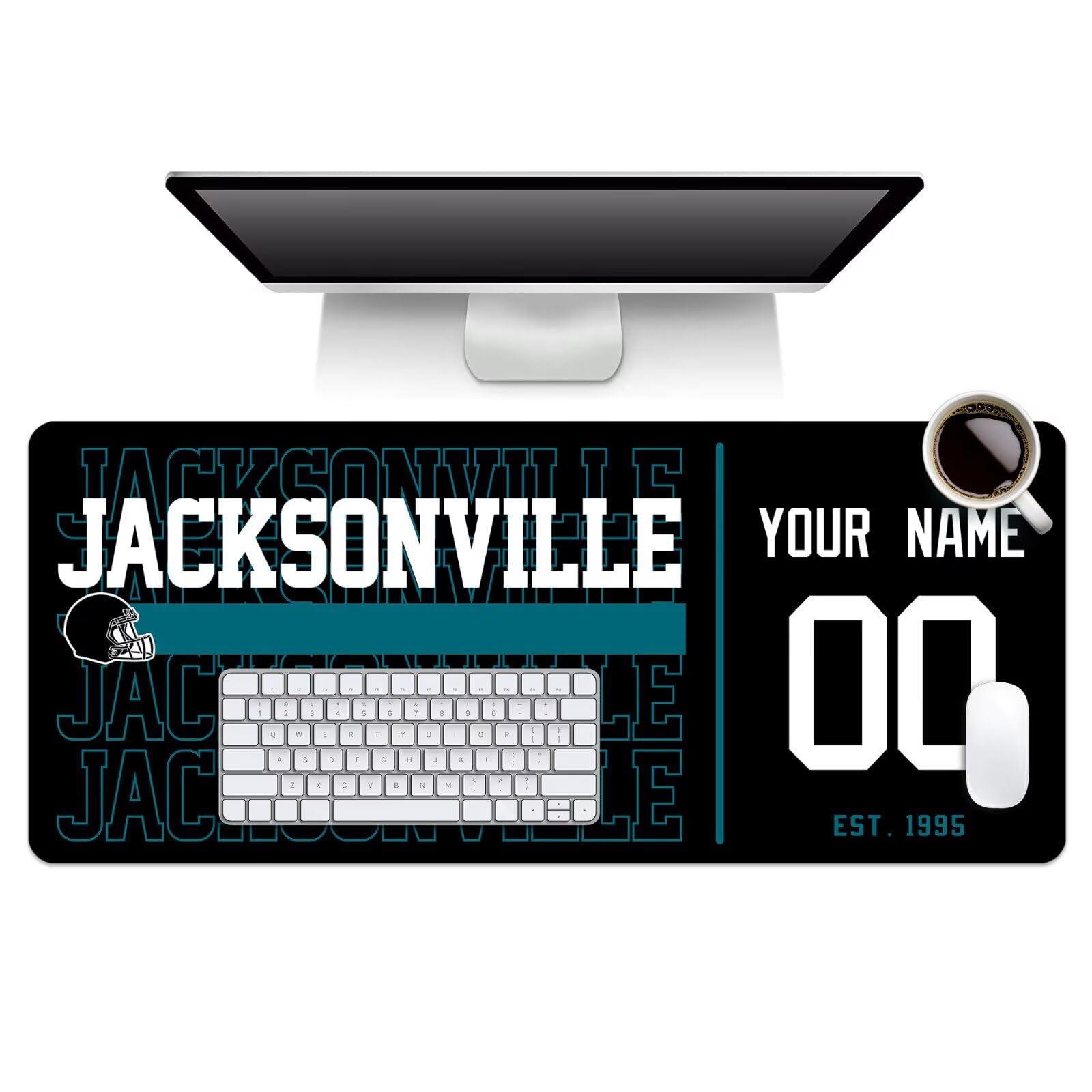 ANTKING Jacksonville Mouse Pad Custom Name and Number Desk Pad for Men Women Youth Gifts