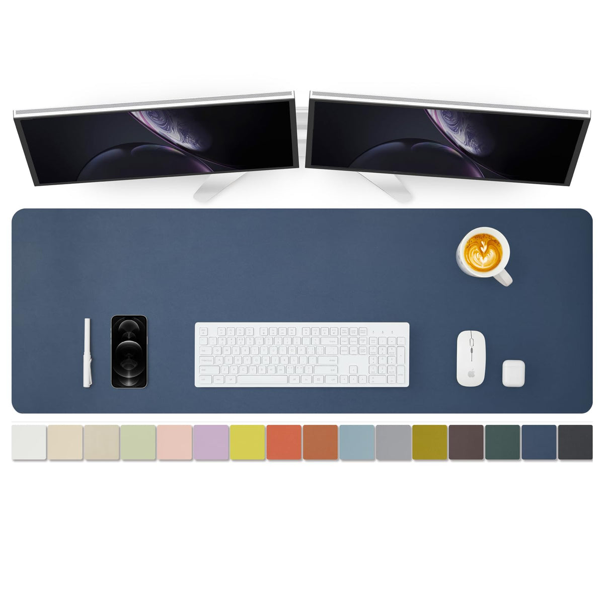Large Desk Mat - 47.2"x 17" Non-Slip PU Desk Pad for Office and Home - Ideal for Large Mouse Pad