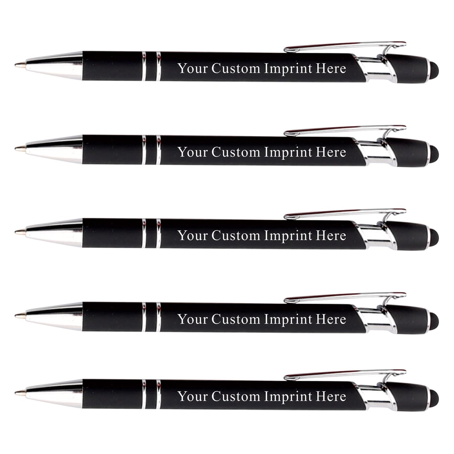 Schivity - Personalized Pens with Stylus - Custom Metallic Printed Name Pens with Black Ink