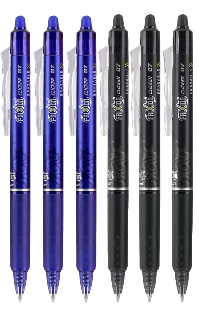 Advantage Gifts Clicker Retractable Erasable Gel Pens Fine Point (.7mm) Assorted Colors Black/Blue