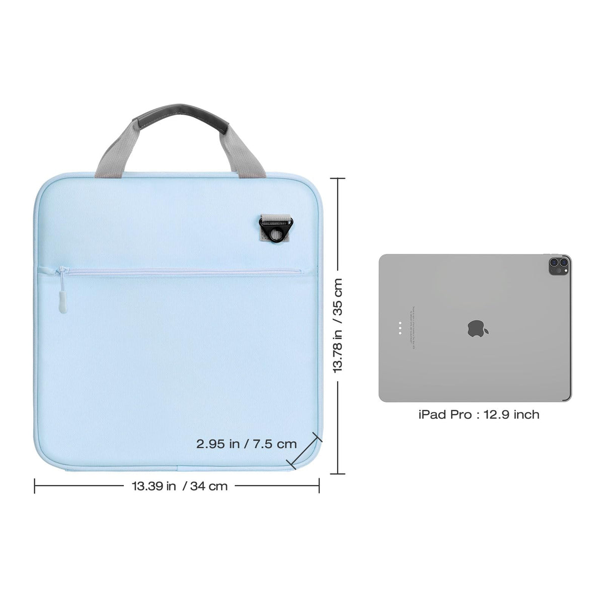 MoKo Zipper Binder, 2 Inch 3 O Ring, 5 Tab File Folders, 500 Sheets, Blue