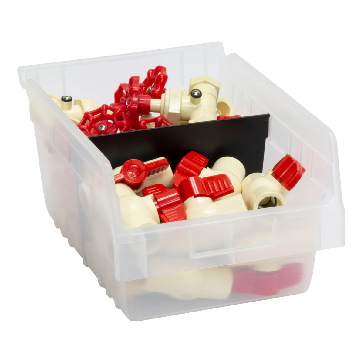 Akro-Mils 30080 Plastic Nesting ShelfMax Storage Bin Box, (12-Inch x 8-Inch x 6-Inch), Clear