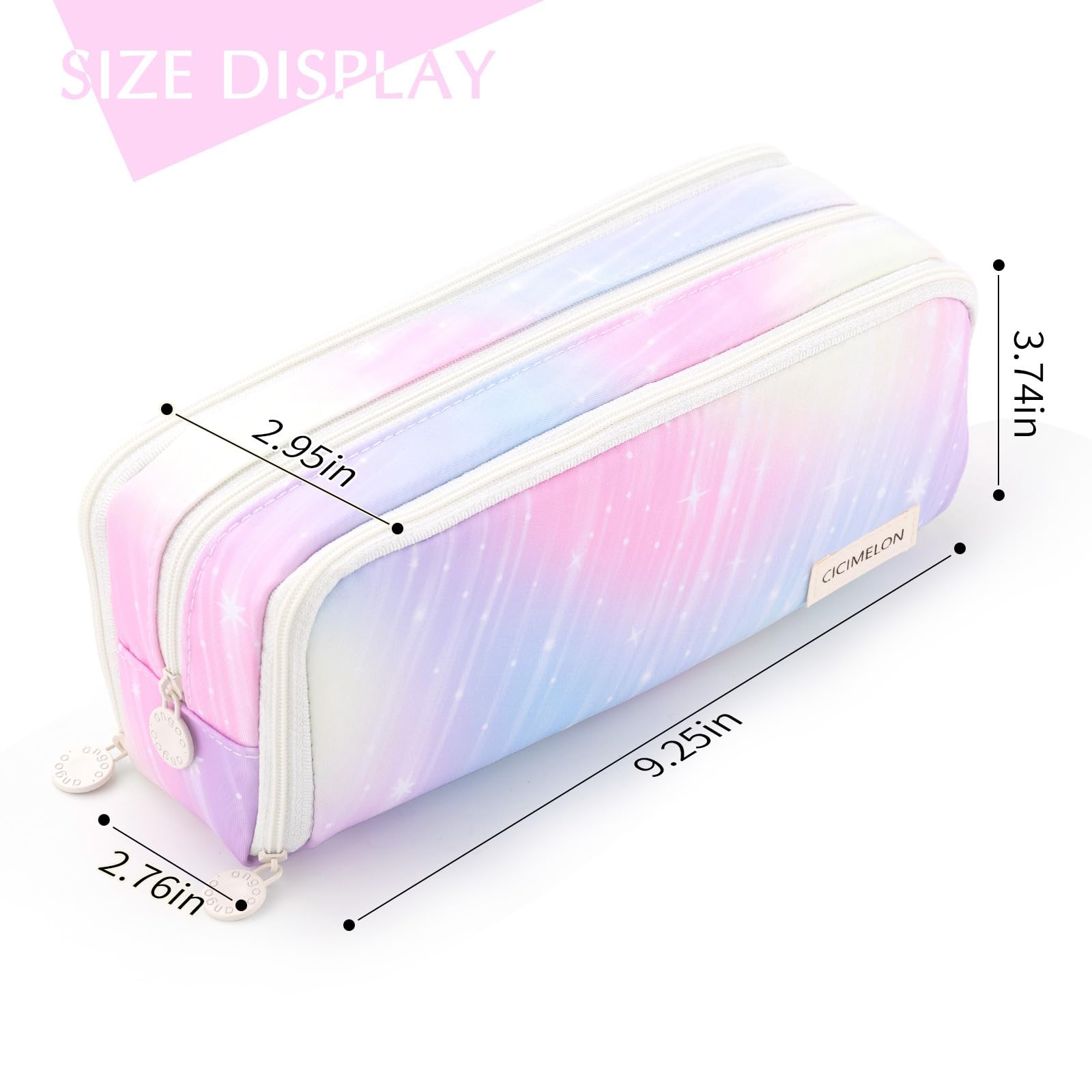 CICIMELON Large Capacity Pencil Case 3 Compartment Pouch Pen Bag for School Teen Girl Boy Men Women