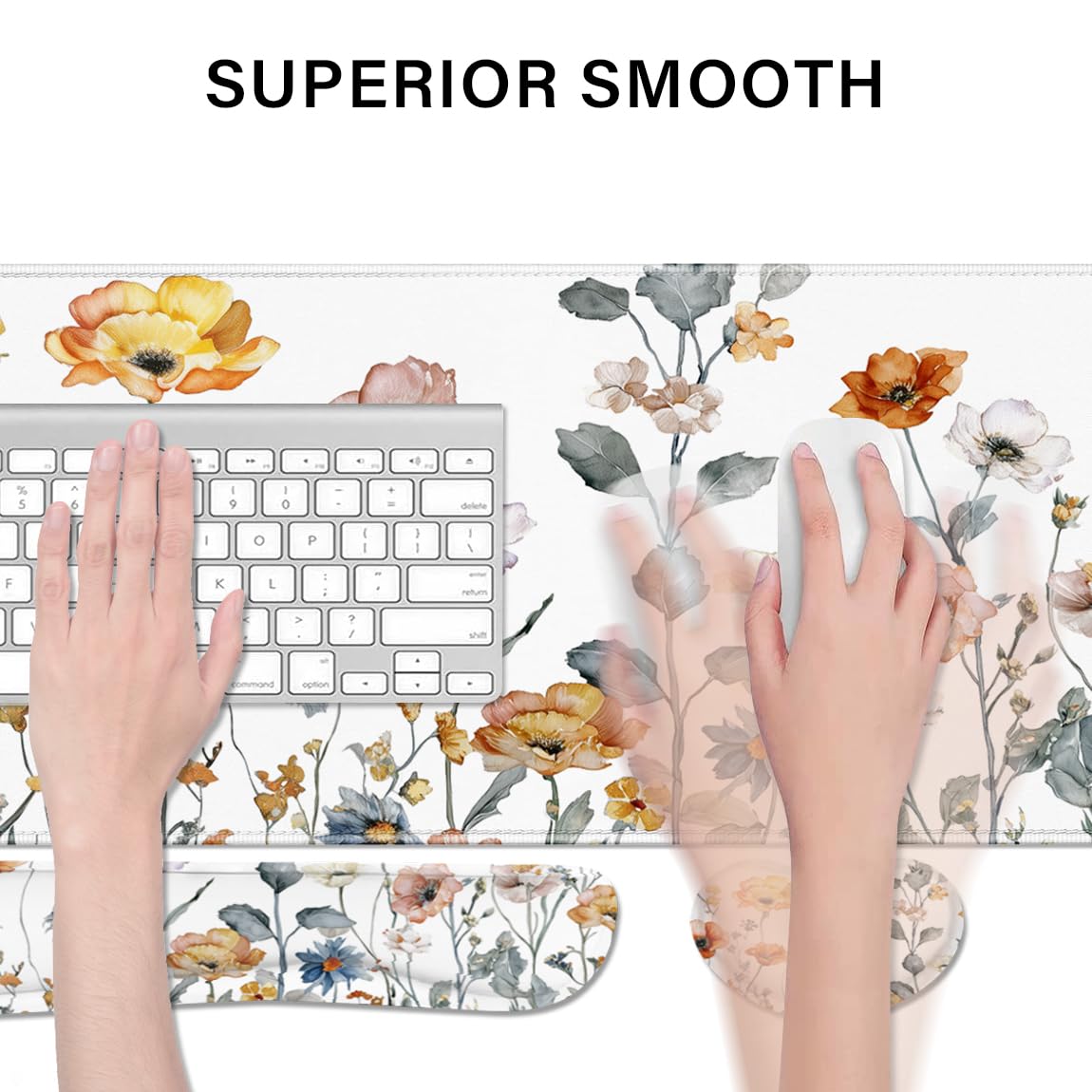 Desk Pad and Keyboard Wrist Rest, Large Mouse Pad + Keyboard Pad+Mouse Wrist Support, Non-Slip Desk