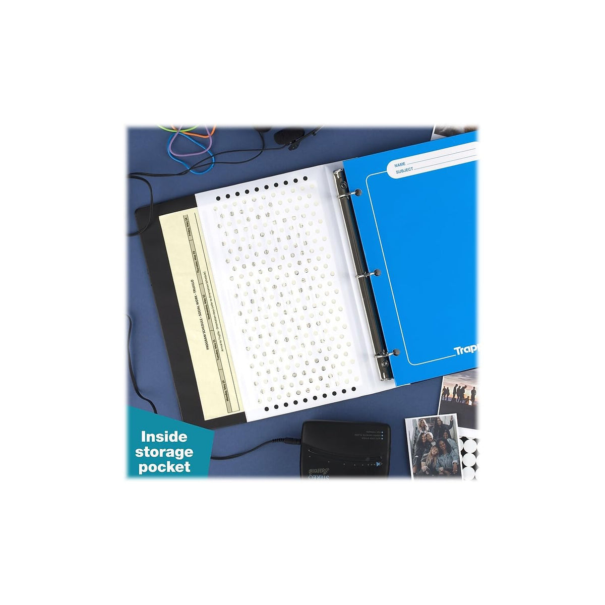 Mead Trapper Keeper Binder, Retro Design, 1 Inch Binder with Folders and Pockets, Holds 8-1/2" x