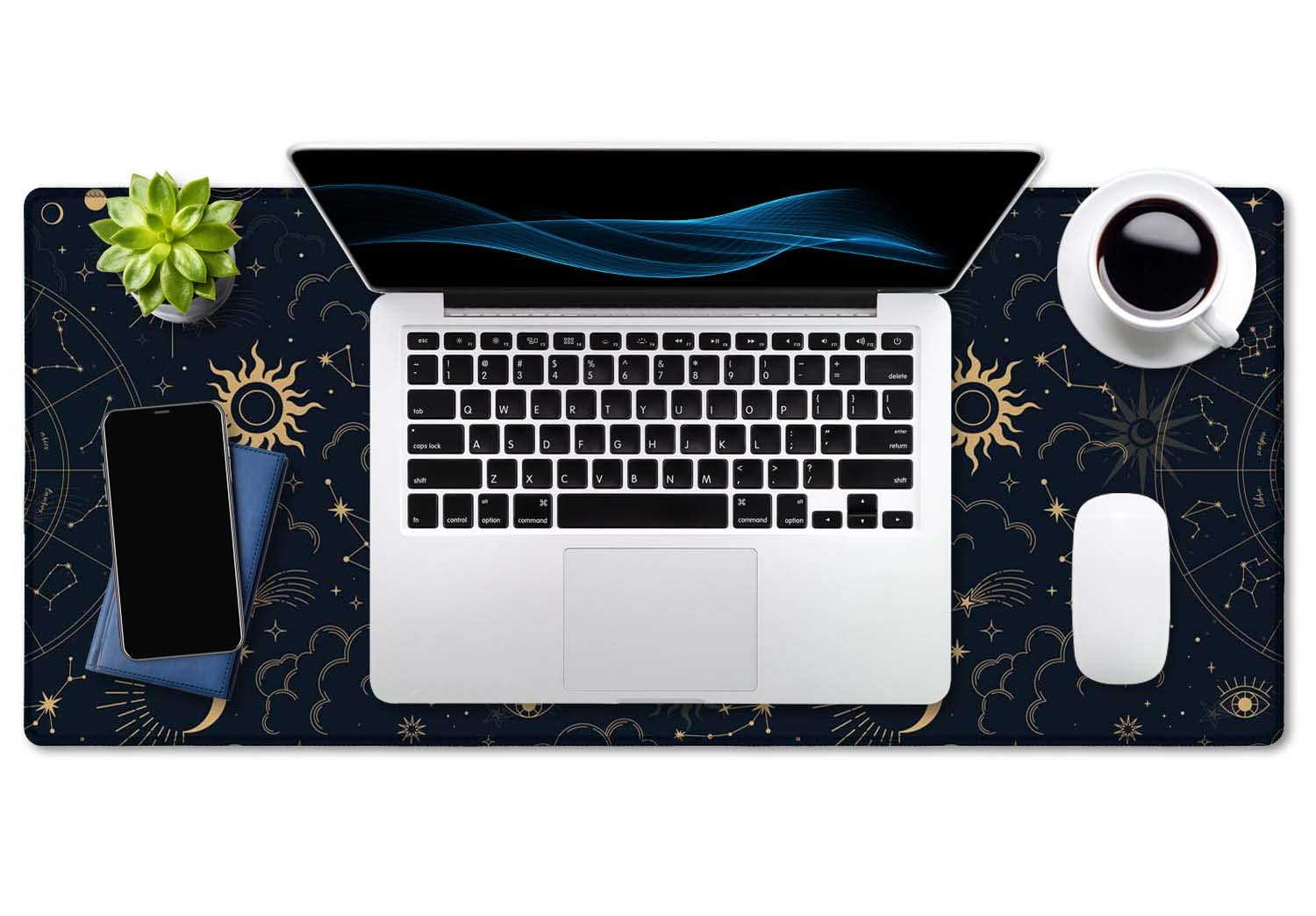 SSOIU Zodiac Wheel Desk Mat, Celestial Desk Pad, Astrology Large Gaming Mouse Pad 35.5x15.7inch XXL